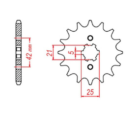 ZĘBATKA PRZEDNIA 569 16 YAMAHA XV 250 '89-'94, XVS 250 '08-'17, XV 250`89-15 (+2) (JTF569.16) (ŁAŃC. 520)